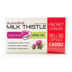 Silimarină Milk Thistle +Colină, 90+30capsule CADOU, Zdrovit